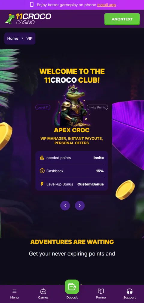11Croco Casino mobile browser experience demonstrating responsive design and touch-optimised controls