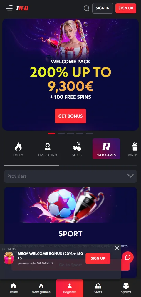 1Red Casino Australia mobile gaming on smartphones and tablets with responsive design
