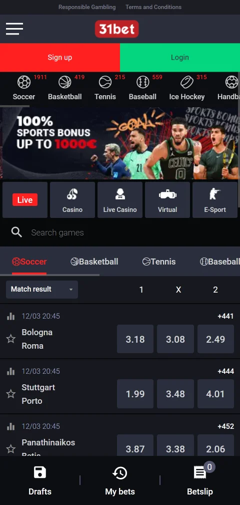 31bet Casino mobile browser gaming on smartphone displaying responsive interface and touch controls