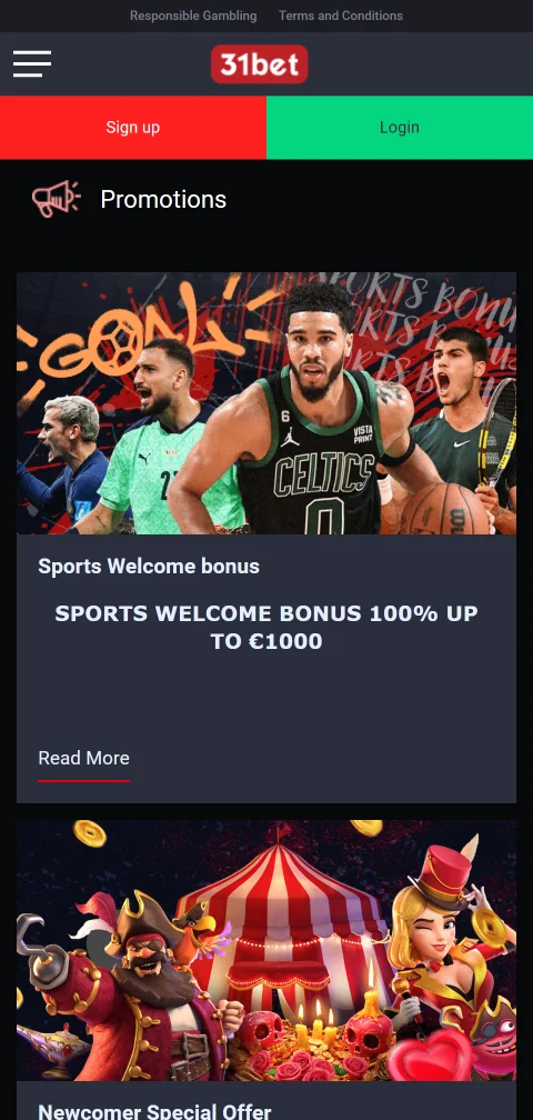 31bet Casino player protection features including licensing information and responsible gaming tools