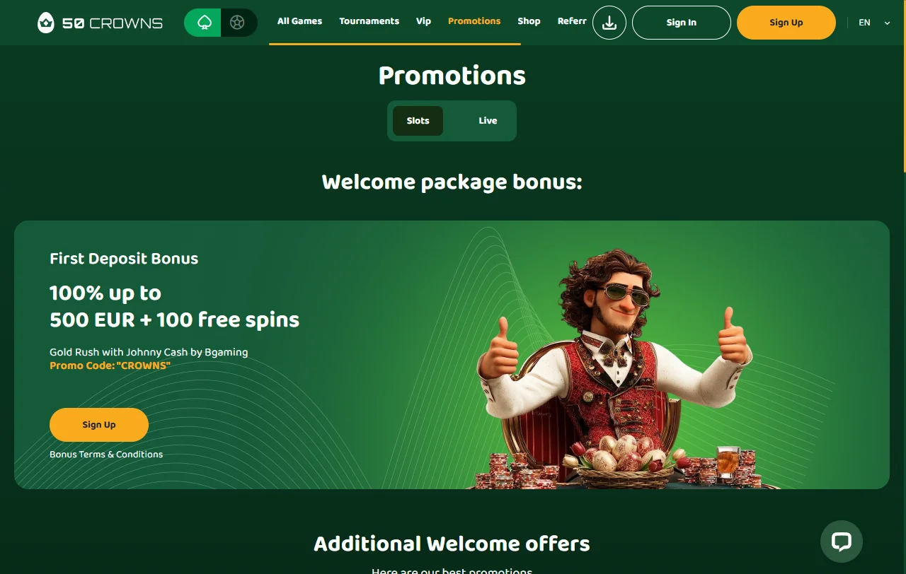 50 Crowns Casino game library featuring Pragmatic Play slots and Evolution Gaming live dealer tables