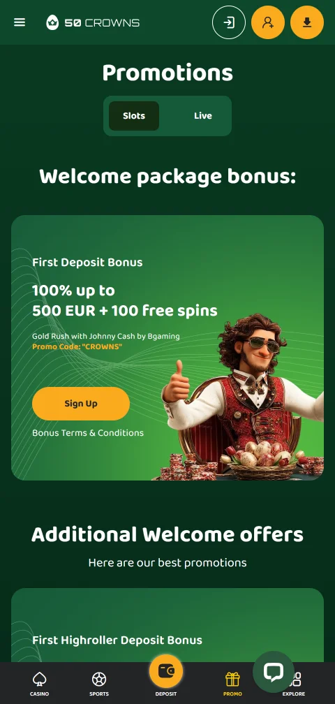 50 Crowns Casino deposit and withdrawal methods including e-wallets, cards, and cryptocurrency payment options