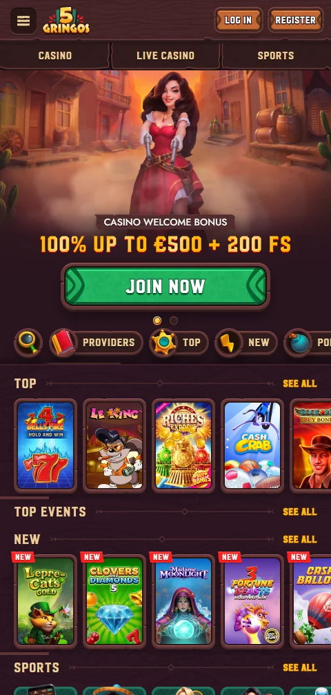 5Gringos Casino mobile browser experience accessible on iOS and Android devices