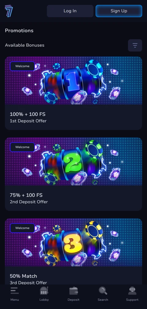 7Bit Casino security features including SSL encryption, third-party RNG certification, and responsible gaming deposit limits