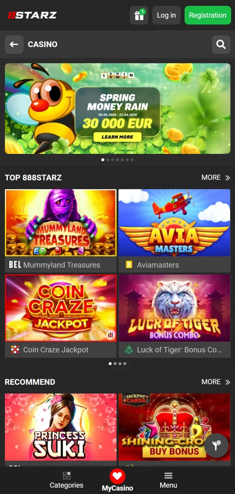 888Starz Casino mobile browser gaming experience and features for Australia