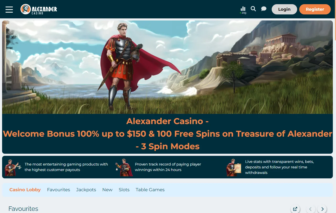 Alexander Casino complete platform review with game library and account features