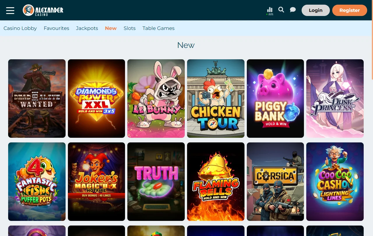 Welcome bonus structure and promotional offers at Alexander Casino