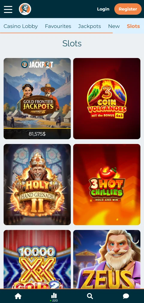 Deposit and withdrawal payment methods supported at Alexander Casino