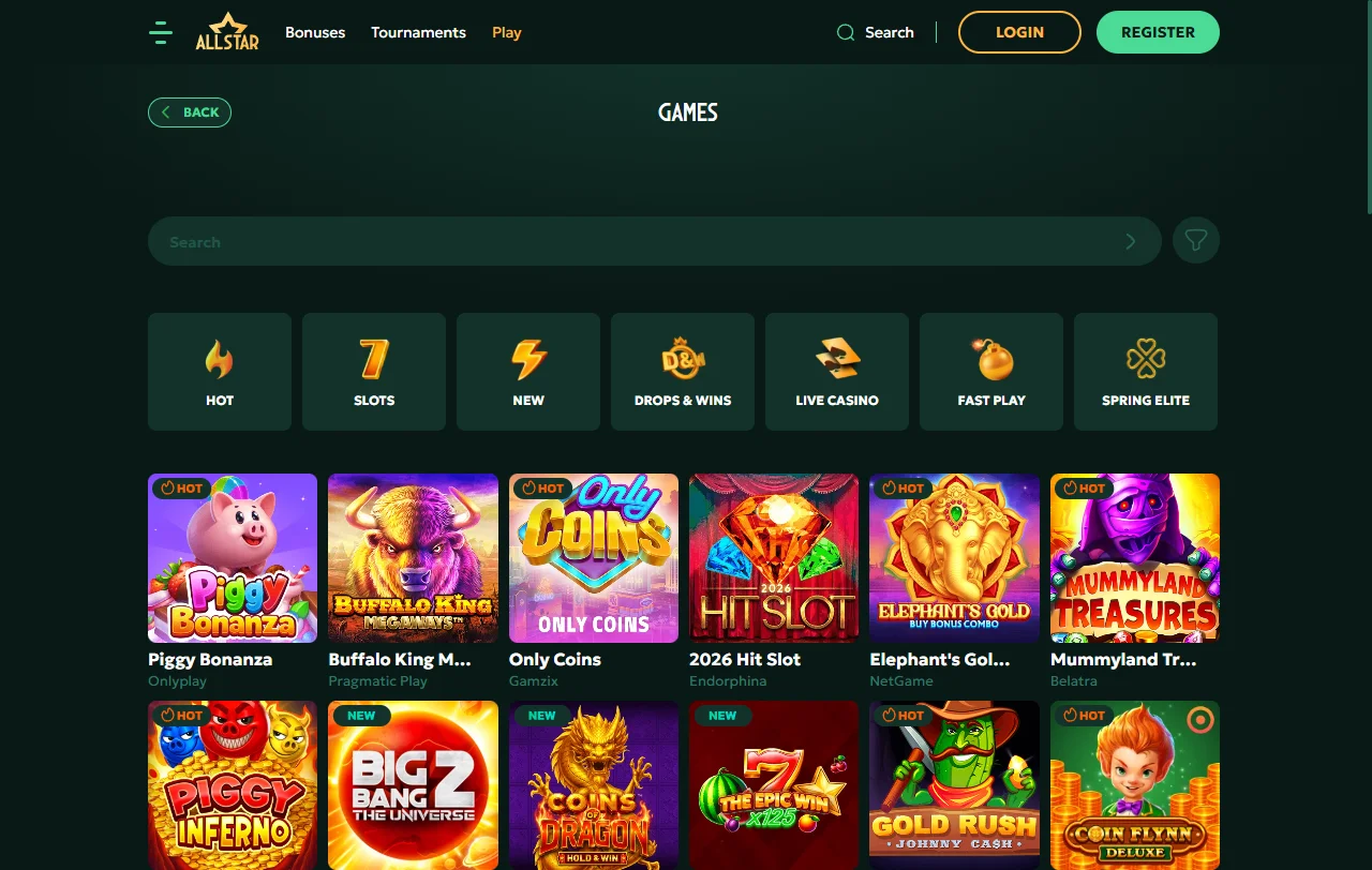 Welcome bonus and promotional offers structure at AllStar Casino with transparent wagering terms