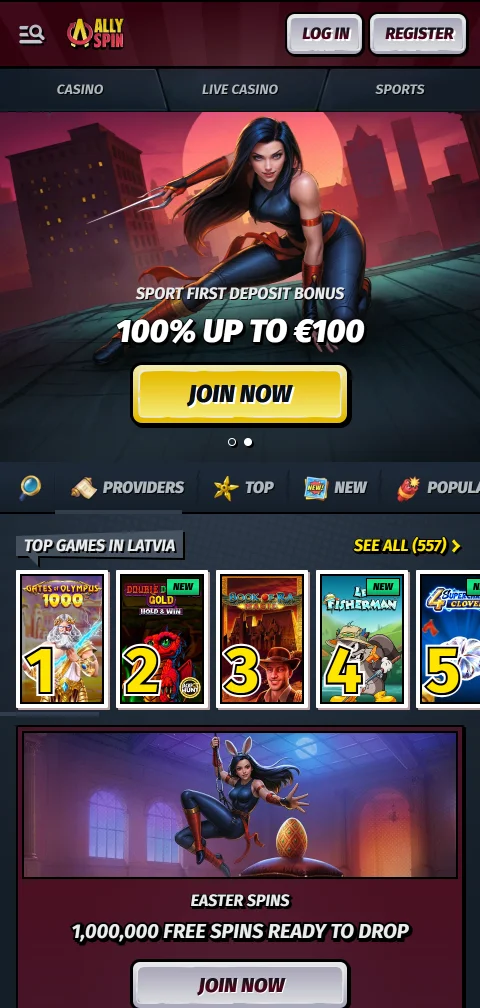 Allyspin Casino mobile responsive design enabling full game access on iOS and Android devices without app installation
