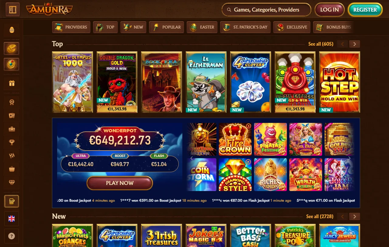 Welcome bonus structure and promotional offers featured in AmunRa Casino welcome package