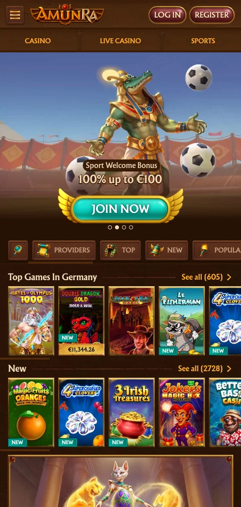 Playing games on AmunRa Casino through mobile browser with full game library accessibility