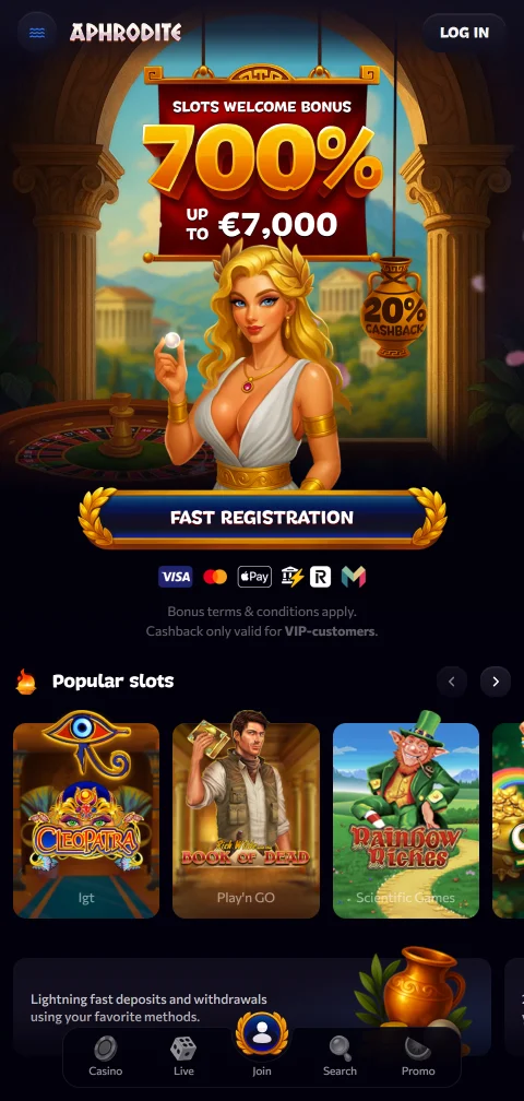 Aphrodite Casino Australia mobile gaming - responsive browser experience and gameplay features