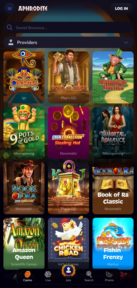 Deposit and withdrawal payment methods supported at Aphrodite Casino Australia for Australia