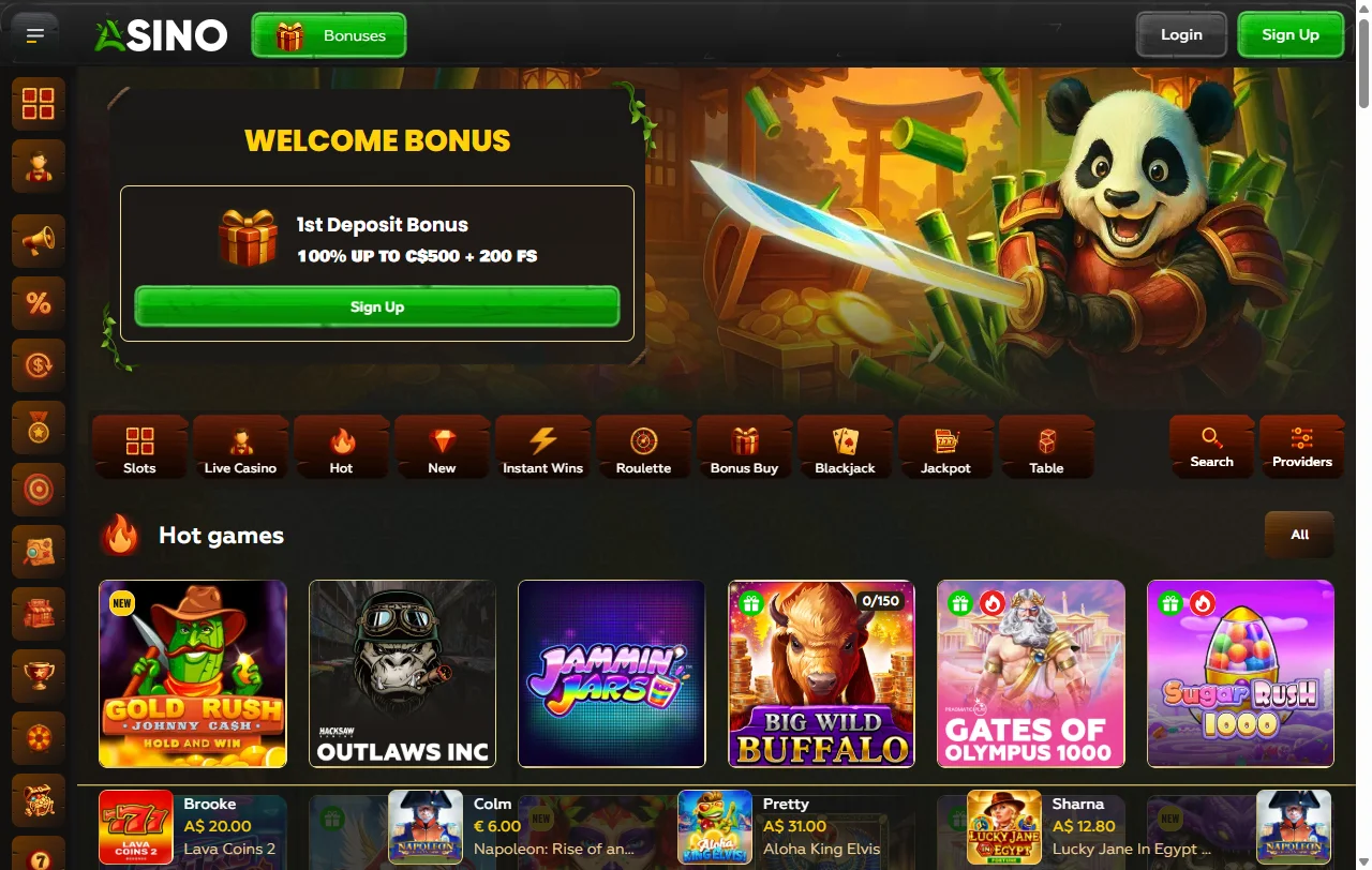 Asino Casino platform interface and complete gaming review for Australian players