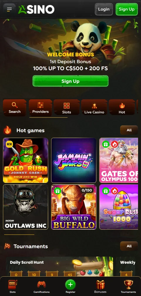 Asino Casino mobile browser experience with responsive design and full game access