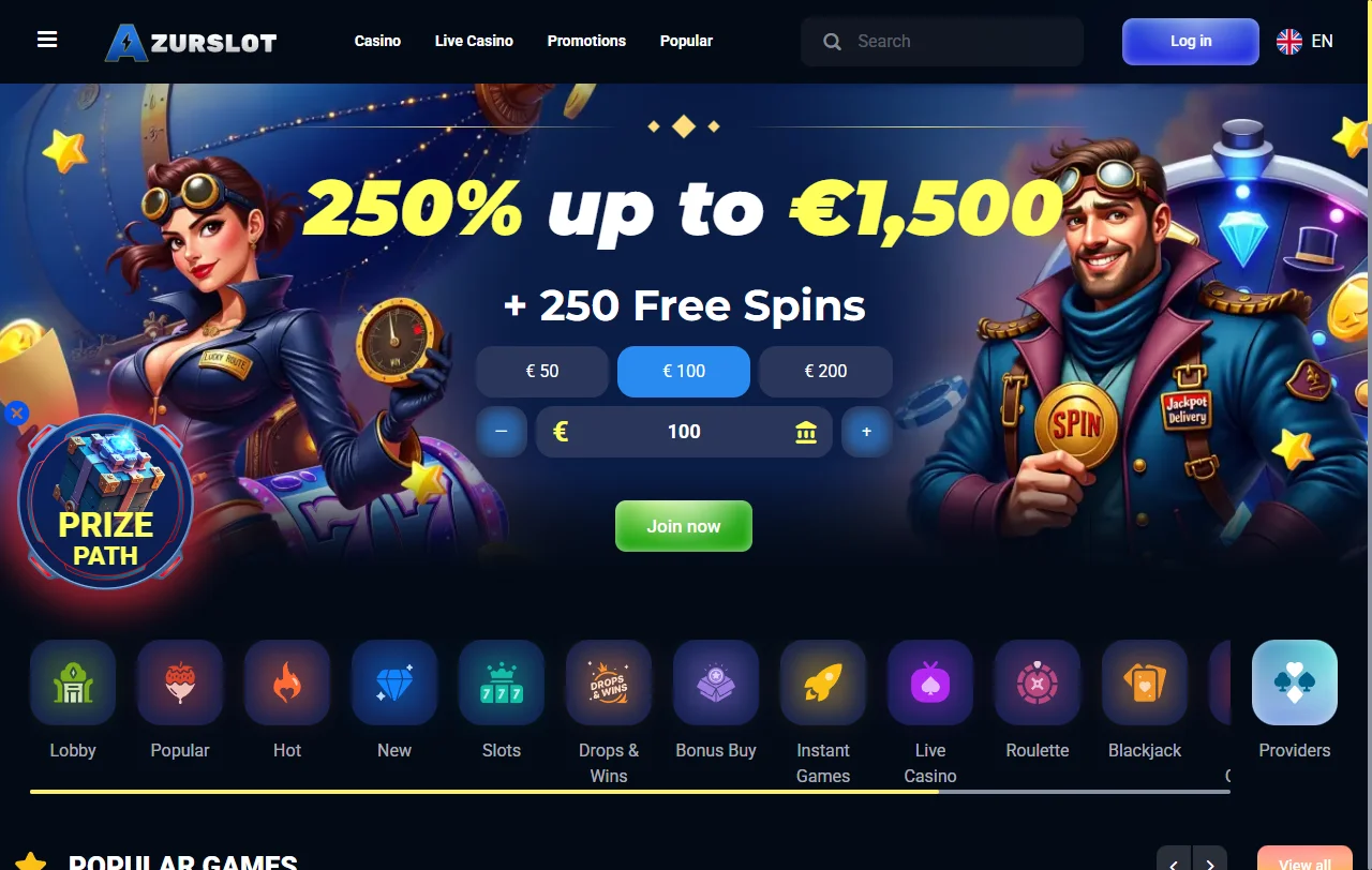 Comprehensive AzurSlot Casino review showing complete platform interface and feature overview