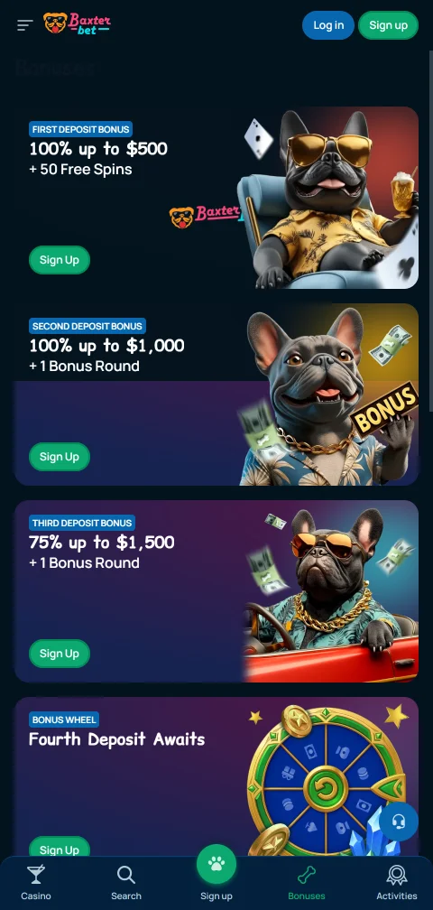 Baxterbet Casino banking interface displaying deposit and withdrawal options including PayID for Australian players