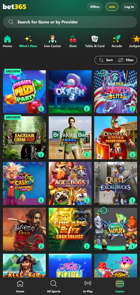 bet365 Casino payment methods including deposits and withdrawals processing within 24-48 hours