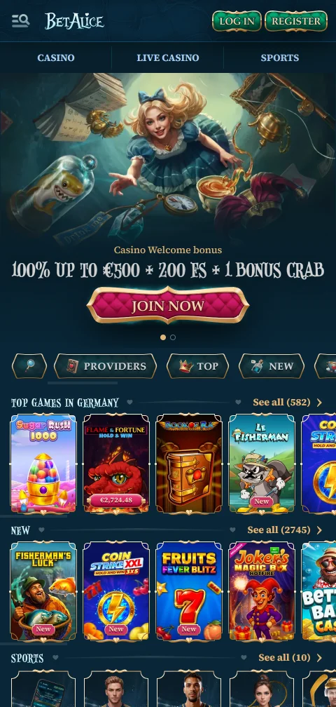 Mobile-optimised BetAlice Casino interface demonstrating responsive design across smartphones