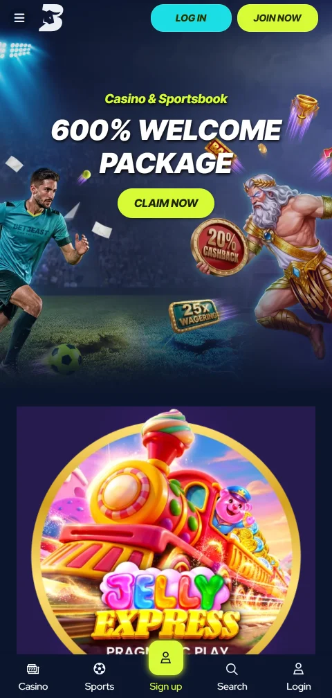 BetBeast Casino mobile browser gaming experience showing responsive design and touch-optimised controls