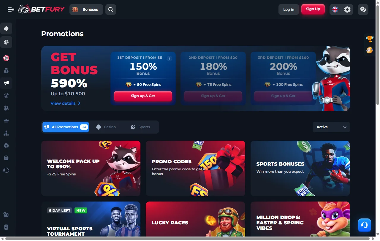 Online slots, table games and live dealer experiences at BetFury Casino Australia