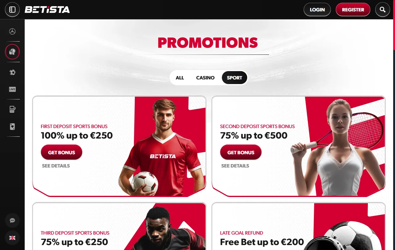 Betista Casino welcome bonus structure offering 100% match up to AUD $500 plus free spins promotion