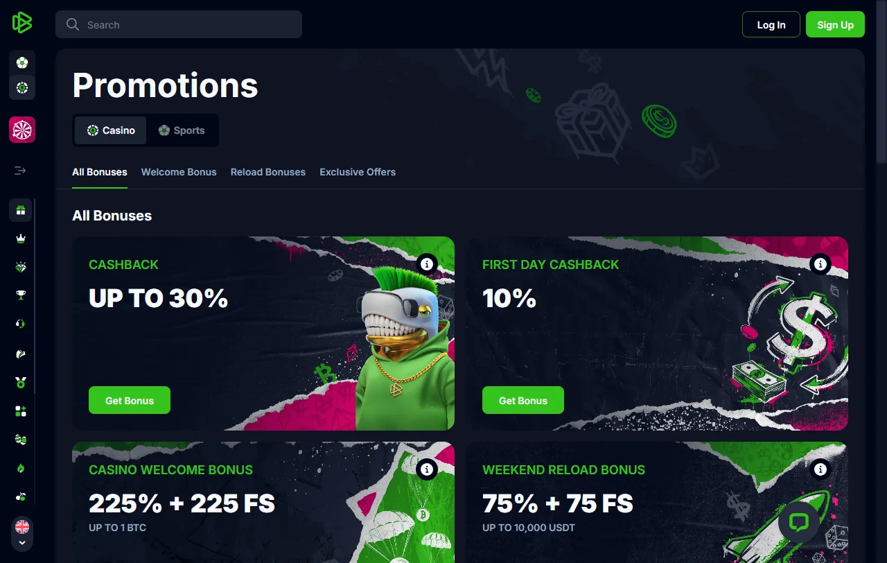 Game selection at Bets.io Casino featuring pokies, live dealers and table games from Evolution Gaming and Pragmatic Play