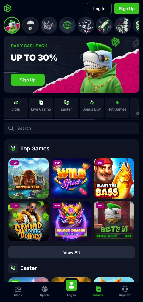 Bets.io Casino mobile experience optimised for iOS and Android devices with responsive design