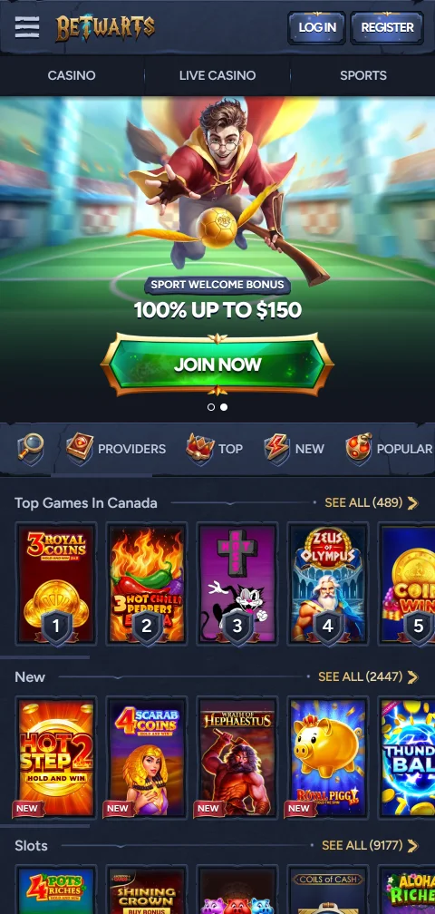 Betwarts Casino mobile browser experience optimised for iOS and Android devices without app installation