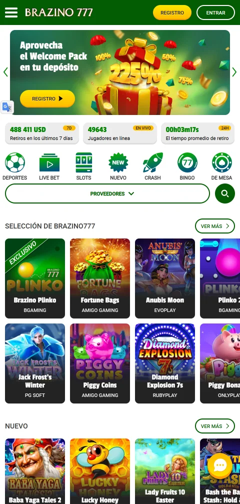Brazino777 Casino mobile browser interface providing full game access and betting functionality for Australian players on smartphones