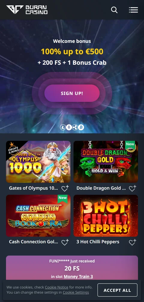 Buran Casino mobile gaming experience and browser compatibility features