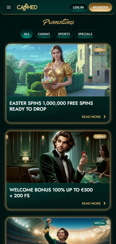 Deposit and withdrawal options at Cashed Casino including Visa, Mastercard, Skrill, Neteller, and cryptocurrency methods