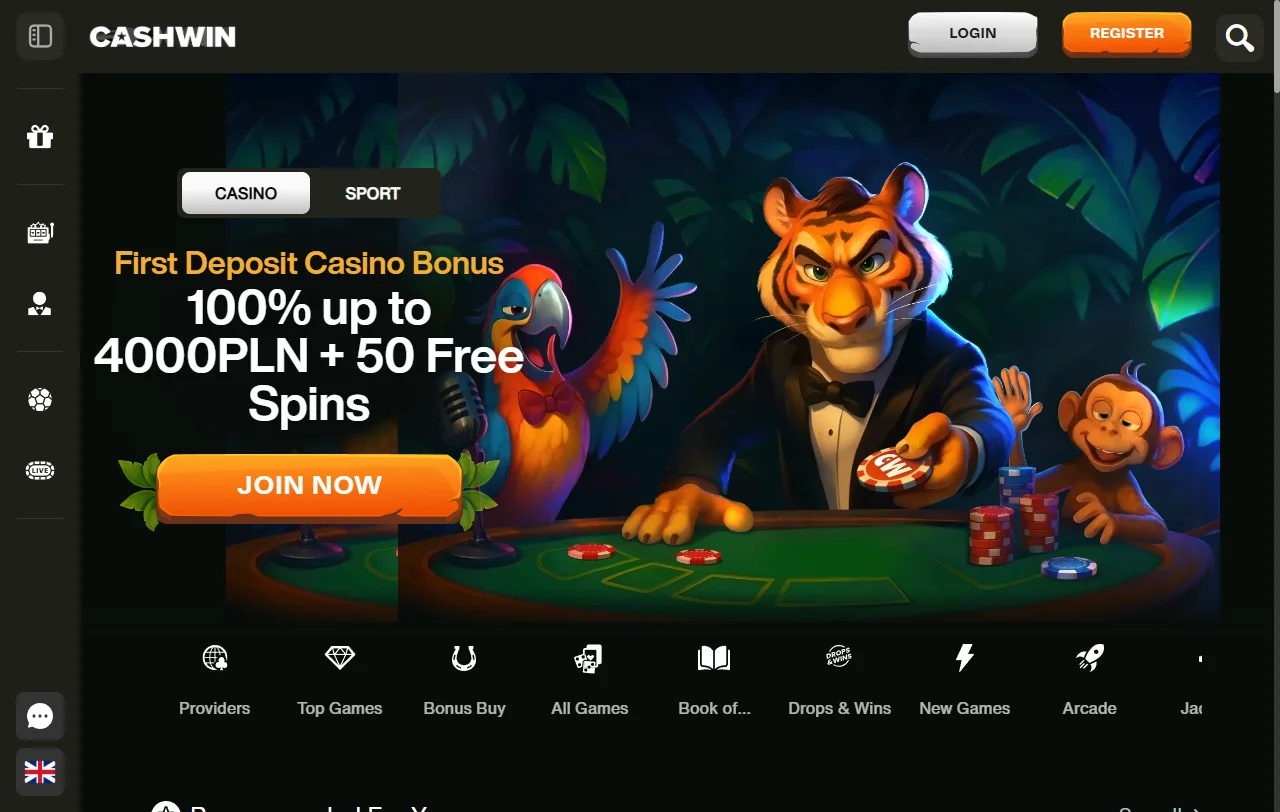 CashWin Casino comprehensive review featuring platform overview with game library and features