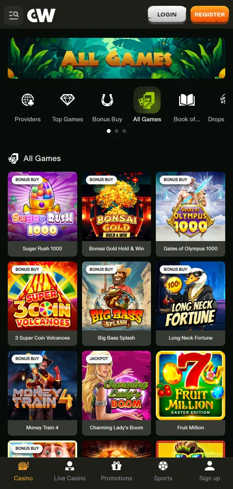 Banking options at CashWin Casino including credit cards, e-wallets, and cryptocurrency payments