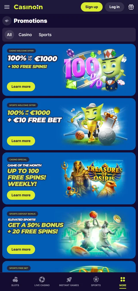Security features and responsible gaming controls accessible within CasinoIn Casino account settings