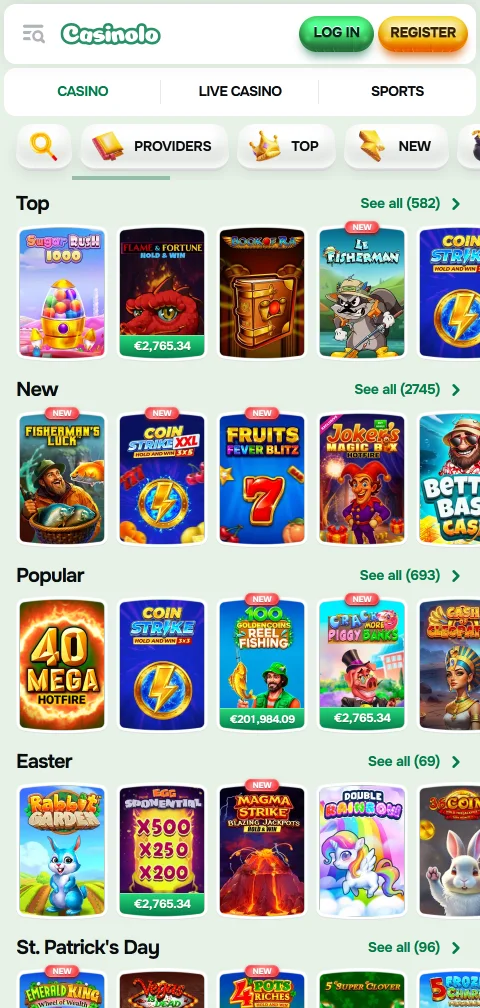 Casinolo Casino mobile banking featuring deposits, withdrawals, and payment methods with 24-48 hour processing