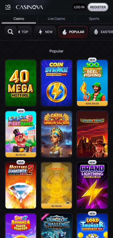 Deposit and withdrawal options at Casinova Casino including PayID, e-wallets and cryptocurrency for Australian players