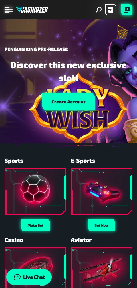 Casinozer Casino responsive mobile platform accessible on iOS and Android devices without app installation