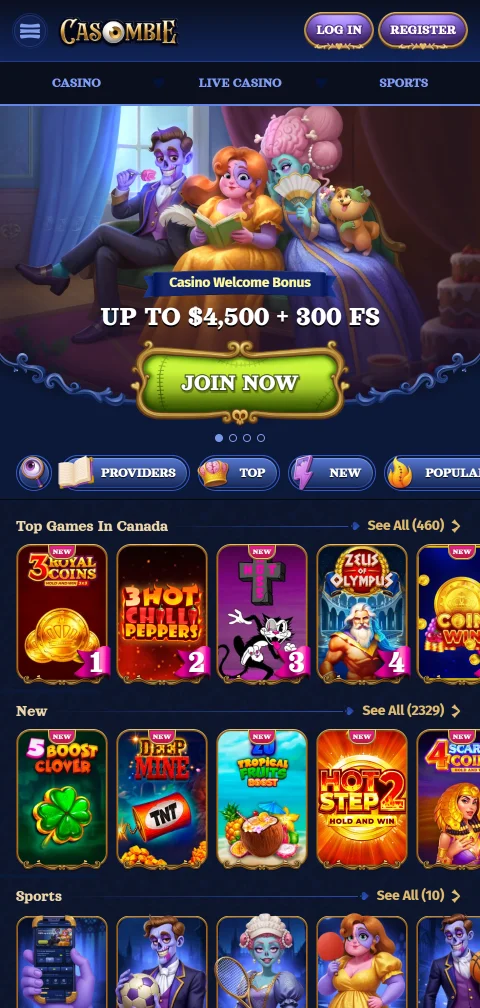 Casombie Casino mobile app and responsive design accessible on iOS and Android devices