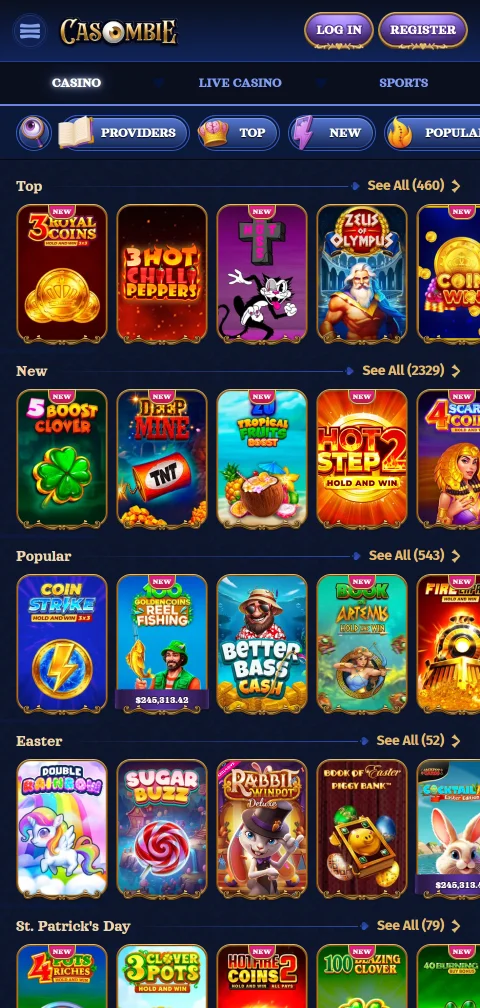 Deposit and withdrawal options at Casombie Casino supporting multiple payment methods