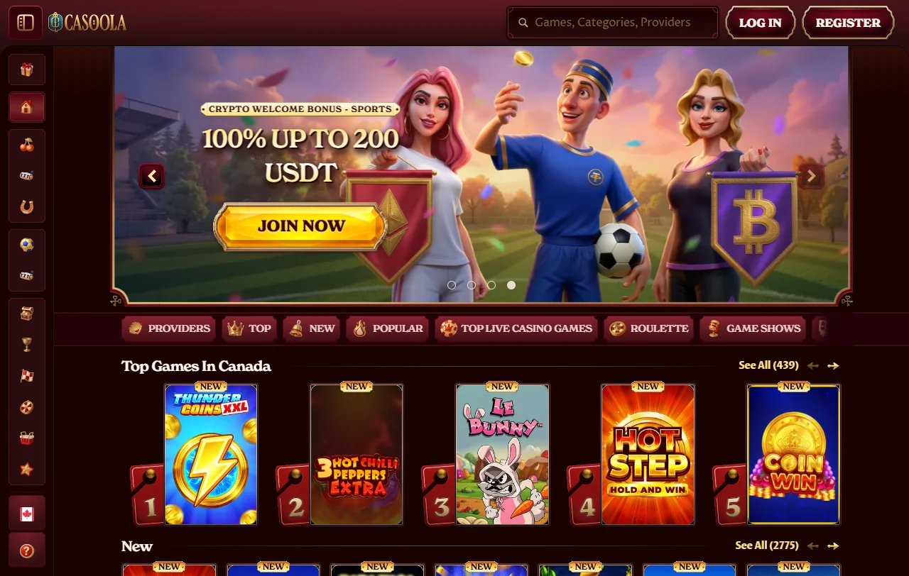 Casoola Casino desktop review showing complete platform interface and feature overview for Australia players