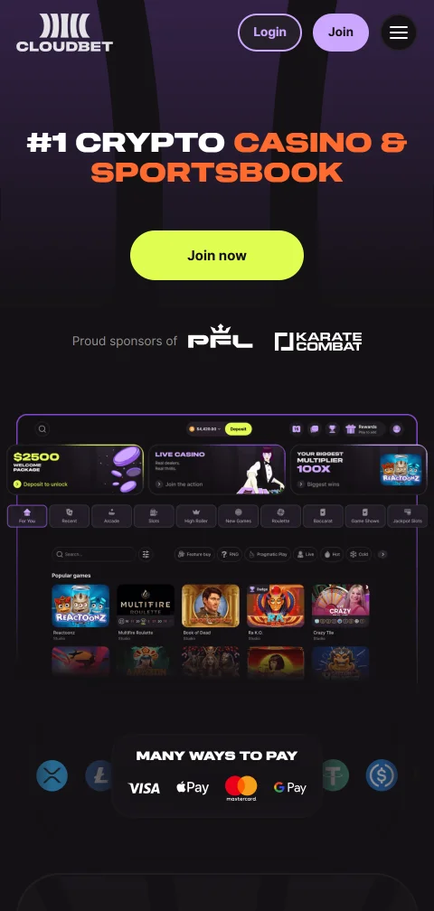 Cloudbet Casino mobile platform optimised for iOS and Android devices with full feature access