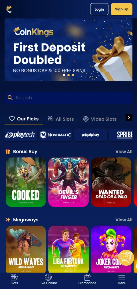 Payment options at CoinKings Casino including Bitcoin, Ethereum, credit cards, and e-wallets for deposits and withdrawals