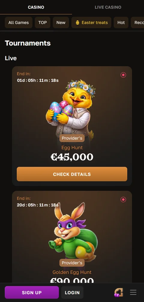 Mobile gaming interface for Crowngold Casino accessible on iOS and Android devices without app download