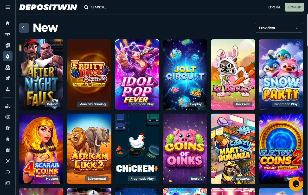 Welcome bonus and promotional offers at DepositWin Casino including 100% match and free spins packages
