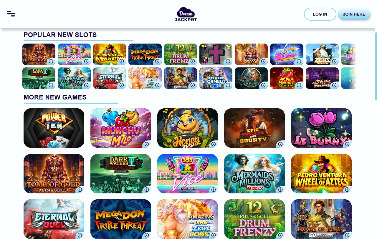 Welcome bonus structure and promotional offers available to new players at Dream Jackpot Casino