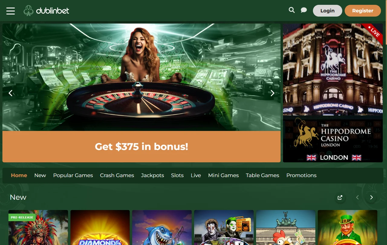 Complete DublinBet Casino review interface displaying game library and account management features