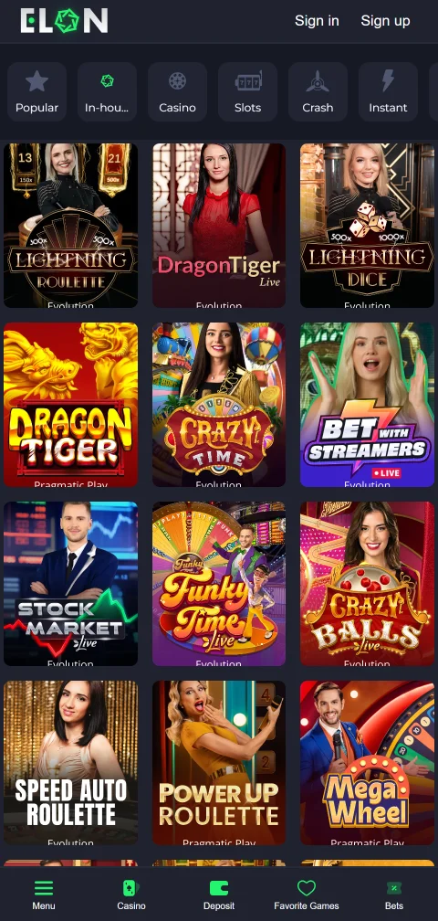 Security and licensing information for Elon Casino showing player protection and responsible gaming tools
