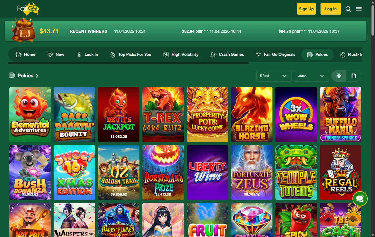 Welcome bonus promotion offering 200% up to 2000 AUD plus free spins at Fair Go Casino